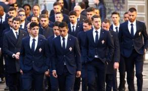 Davide Astori, condus pe ultimul drum. Fiul lui Gică Hagi şi Ciprian Tătăruşanu au luat parte la slujba de înmormântare