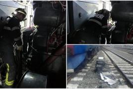O locomotivă a luat foc înainte de gara Arad. Cauza incendiului, un lichid inflamabil, încă neidentificat