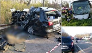 Accident cumplit la Bujoreni, în Teleorman! Un mort şi 11 răniţi, după un impact teribil între un microbuz şi o maşină. A fost activat Planul Roşu de intervenţie