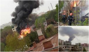 Incendiu puternic în Capitală, în zona Mall Vitan! Intervin pompierii, există pericolul ca flăcările să se extindă