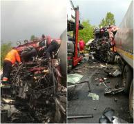 Accident ingrozitor in Bujoreni, judetul Valcea. Un sofer de TIR se zbate intre viata si moarte