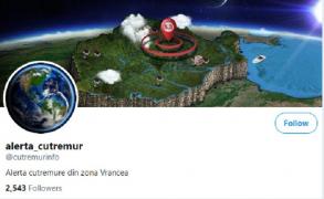 Cum sună alerta de cutremur trimisă pe Twitter în urma seismului de 4,5 grade din Vrancea