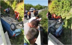 Accident grav în Bihor, un sofer a sărit cu maşina de pe un pod. Impactul i-a fost fatal (Video)