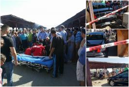 Accident halucinant în târg, la Alba. O femeie care mânca mici la masă, spulberată de o maşină pusă la vânzare (Video)