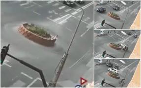 La Alba a fost aşa de cald, încât o fată a ieşit să facă plajă în sensul giratoriu (Video)