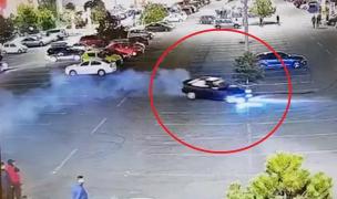 Şoferul teribilist prins că făcea drifturi în parcarea unui mall din Bucureşti va fi cercetat în libertate