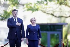 Viorica Dăncilă, gafă la primirea premierul Croaţiei la Palatul Victoria