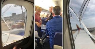 Momente din avionul care a aterizat după ce un geam s-a spart