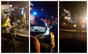 Un TIR scăpat de sub control a făcut prăpăd pe Centura Bucureşti în zona Afumaţi
