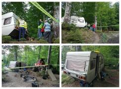 Primele imagini de la locul exploziei unui obuz din al Doilea Război Mondial. Ionuț, un tânăr de 27 de ani, a murit, iar un bărbat are mâinile amputate