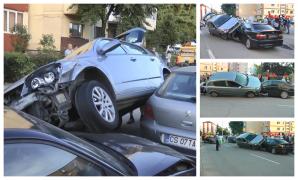 Accident uluitor la 10km/h, provocat de o şoferiţă începătoare din Reşiţa. Avea permis de o lună (Video)