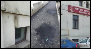 Sediul PSD a fost atacat cu cocktailuri Molotov! Incidentul a fost surprins de camerele de supraveghere