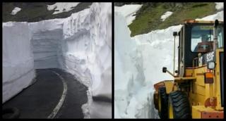 ăpadă de 6 metri în România, la început de iunie! Drumarii intervin cu mai multe utilaje pentru a curăţa carosabilul (Video)
