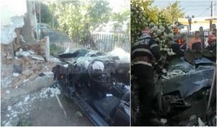 Accident in localitatea Coconari din Buzau. Un tanar a intrat cu o masina decapotabil intr-o casa