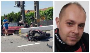 Sebastian, un militar din Turda, a murit pe loc după ce a intrat cu motocicleta într-o maşină