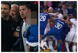 Un fan al echipei Everton a fost condamnat la închisoare, după ce a lovit un jucător advers în timp ce își ținea copilul în brațe (Video)