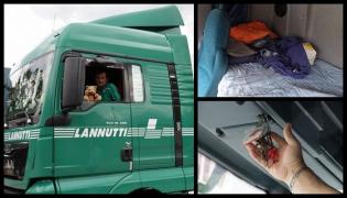 Viaţa şoferilor români de camioane, prin Europa, câtă tristeţe în aceste paturi din cabine: "Ursuleţul ăsta e pentru copilul care mă aşteaptă în România!"