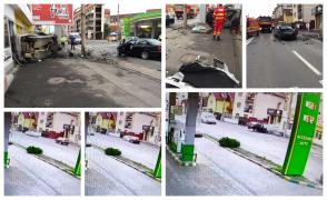 Momentul impactului de la accidentul din Sibiu, înregistrat de camerele de supraveghere (Video)