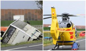 Un autocar cu 50 de oameni la bord s-a răsturnat în Polonia. Sunt morți și zeci de răniți