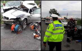 Impact nimicitor la Ineu! Un tânăr de 27 de ani a murit și 5 persoane sunt rănite, după ce un BMW și un microbuz s-au ciocnit frontal. Imagini dramatice