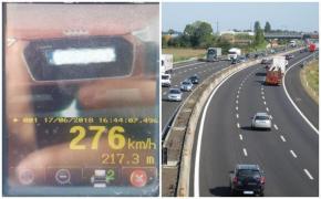 Poliția anunță un nou record de viteză pe autostradă! Un tânăr a fost prins conducând cu 276 km/h
