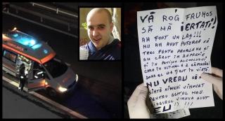 Biletul de adio sfâşietor lăsat de Marius, înainte de a se sinucide pe autostrada spre Lugoj
