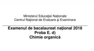 Titlul modelului de subiecte la chimie la Bacalaureat