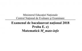 Model subiecte la matermatică de la Bac 2018