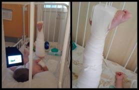 Imagini cutremurătoare de pe patul de spital, cu băieţelul agresat de Romina, fiica cea mare a lui Iosif Rotariu