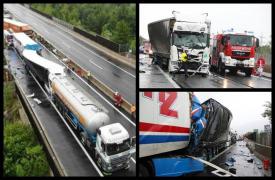 Impact devastator între trei TIR-uri, pe o autostradă din Austria. Unul dintre şoferi a murit pe loc. Imagini de groază de la locul accidentului