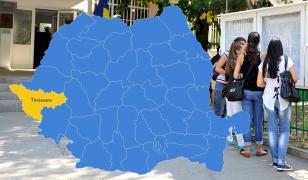 Hartă cu rezultatele la Bacalaureat 2018 cu Timişoara, judeţul Timiş