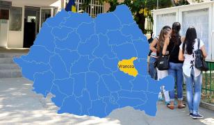 Harta cu rezultatele la Bacalaureat 2018 în judeţul Vrancea