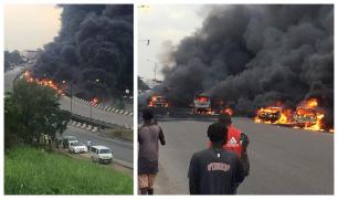 Nouă oameni au ars de vii în urma unei explozii devastatoare pe o autostradă din Nigeria