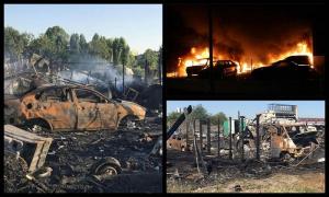 Incendiu uriaş într-un parc de rulote plin cu români, în Franţa. 25 de oameni au fost afectaţi, pagubele sunt totale