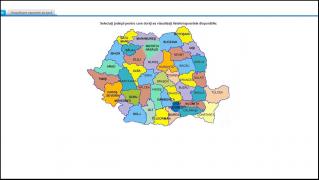 Harta cu județele unde sunt afișate rezultatele la Bacalaureat