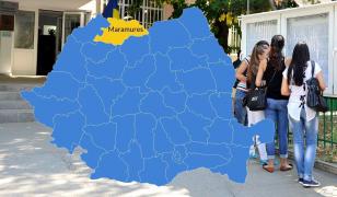 Harta cu rezultatele la Bacalaureat 2018 în Maramureș