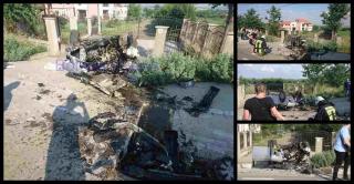 Accident groaznic în Botoşani, la Mănăstirea Doamnei. Soţ şi soţie în stare critică, după ce s-au izbit violent cu maşina de un cap de pod