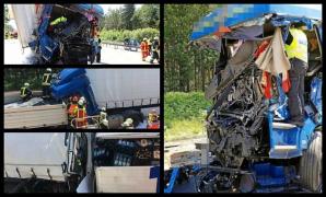 Noi imagini teribile de la accidentul în care un şofer român de TIR a fost strivit în cabină, în Germania. Reacţia furioasă a autorităţilor