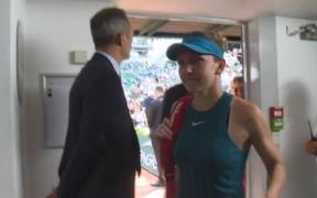 Simona Halep în vestiarul de la Roland Garros