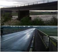 Un pod din Suceava, în pericol de a se prăbuși din cauza inundațiilor. Circulația rutieră a fost oprită