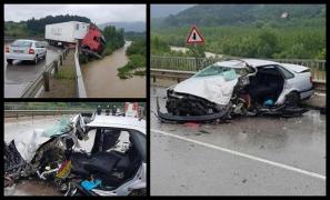 Tragedie în Bulgaria. Un român a murit, soţia şi copilul lui sunt în comă, după un accident cu 4 autoturisme şi un TIR (video)
