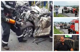 Şoferul mort în accidentul de la Sarca este Emanuel Mitric, vicepreşedinte PMP. A intrat pe contrasens şi a izbit un autocar