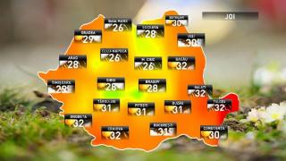 Prognoza meteo pentru joi, 12 iulie