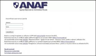 Pagina de start a aplicaţiei de depunere a declaraţiei unice