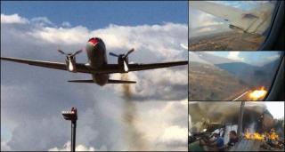Momentul terifiant în care un avion cade din cer, după ce un motor a luat foc. Cu sânge rece, un pasager a început să filmeze prăbușirea (Video)