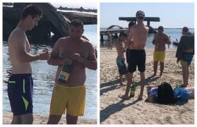 Petrecere cu manele şi bere pe plaja persoanelor cu dizabilităţi din Mamaia