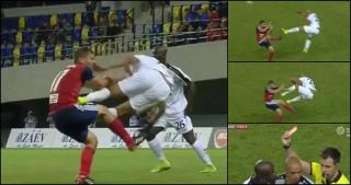 Un fotbalist maghiar a fost făcut KO în preliminariile Ligii Campionilor, după o intrare criminală