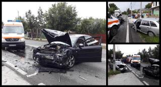 Şase victime în Olt, după un impact devastator. Două maşini s-au ciocnit violent la ieşirea din Balş