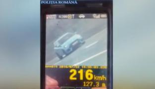 Un tânăr a fost surprins de polițiști în timp ce gonea pe Centura București cu 216 km/h, în apropiere de Otopeni
