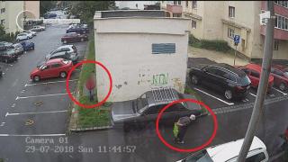 Scena din timpul jefuirii bătrânei din Brașov